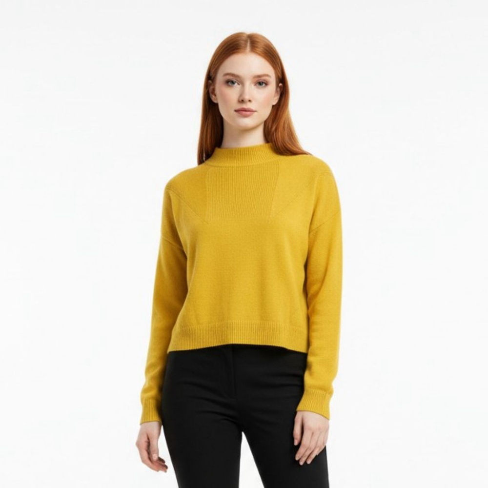 Moussy Yellow Crew Neck Sweater - Medium